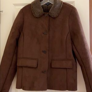 Beautiful Lands End Sherpa lined coat